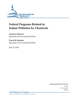 Federal Programs Related to Indoor Pollution by Chemicals