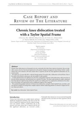 Chronic Knee Dislocation Treated with a Taylor Spatial Frame