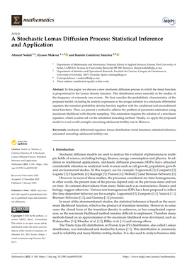 A Stochastic Lomax Diffusion Process: Statistical Inference and Application