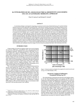 46. Integration of Sfl and Ild Electrical Resistivity Logs During Leg 133: an Automatic Modeling Approach1