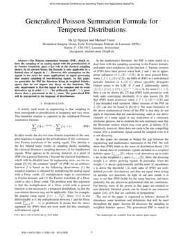 Generalized Poisson Summation Formula for Tempered Distributions