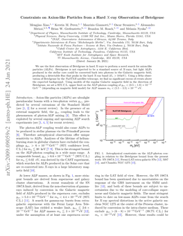 Arxiv:2009.09059V2 [Astro-Ph.HE] 24 Jan 2021 at Lower ALP Masses, As Shown in Fig.1, More Strin- Ring in the LAT ﬁeld of View