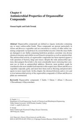 Chapter 4 Antimicrobial Properties of Organosulfur Compounds