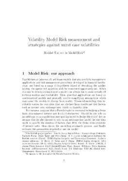 Volatility Model Risk Measurement and Strategies Against Worst Case