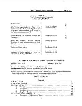 Fox Television”), Rehearing Granted, 293 F 3D 537 (D C Cir 2002) (“Fox Television Re-Hearing”) (Addressing the National TV Ownership Rule) Sinclolr Broodcasf Group