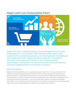 Sustainability Report in April 2013