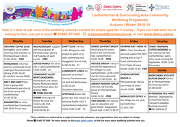 Llanfairfechan & Surrounding Area Community Wellbeing Programme