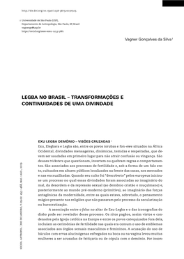 Legba No Brasil – Transformações E Continuidades De Uma Divindade