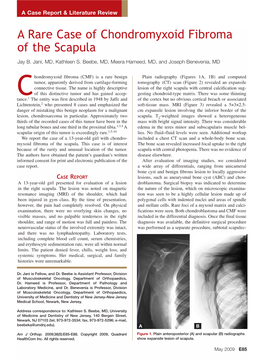 A Rare Case of Chondromyxoid Fibroma of the Scapula Jay B