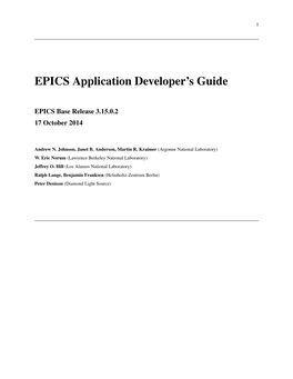 EPICS Application Developer's Guide