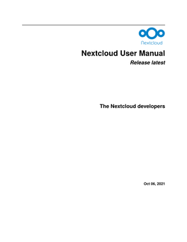 Nextcloud User Manual Release Latest