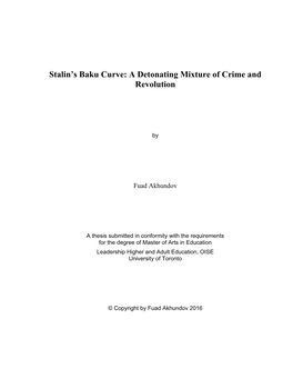 Stalin's Baku Curve: a Detonating Mixture of Crime and Revolution