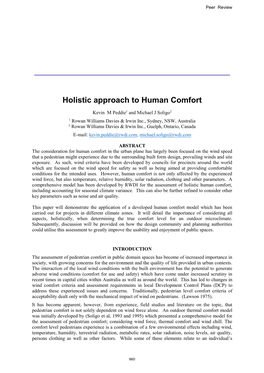 Holistic Approach to Human Comfort