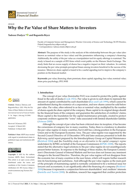 Why the Par Value of Share Matters to Investors