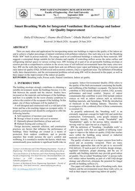 Smart Breathing Walls for Integrated Ventilation: Heat Exchange and Indoor Air Quality Improvement