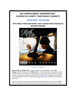 Nle Choppa Drops “Different Day” (A Remix of Lil Baby's “Emotionally