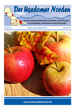 Amtliches Bekanntmachungsblatt Des Amtes Usedom-Nord Derderder Usedomerusedomerusedomer Nordennordennorden