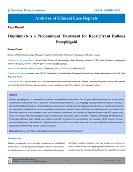 Dupilumab Is a Predominant Treatment for Recalcitrant Bullous Pemphigoid