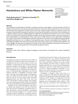 Handedness and White Matter Networks