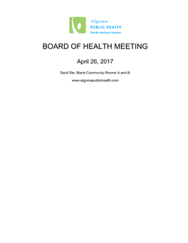 Board of Health Meeting