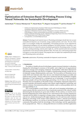 Optimization of Extrusion-Based 3D Printing Process Using Neural Networks for Sustainable Development