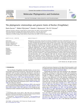 The Phylogenetic Relationships and Generic Limits of Finches