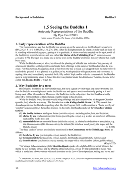 1.5 Seeing the Buddha 1 Aniconic Representations of the Buddha by Piya Tan ©2003 Main Source: Piyasilo, the Image of the Buddha, 1988A