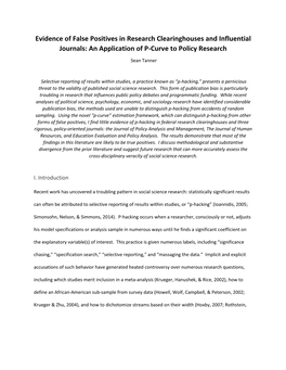 Evidence of False Positives in Research Clearinghouses and Influential Journals: an Application of P-Curve to Policy Research