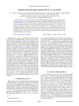 Magnetic and Electric Dipole Moments of the H 3 1 State In