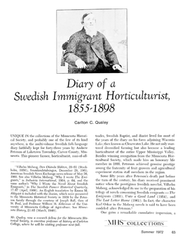 Diary of a Swedish Immigrant Horticulturist, 1855-1898 / Carlton C