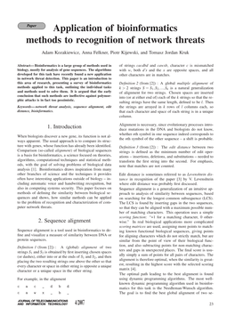 Application of Bioinformatics Methods to Recognition of Network Threats