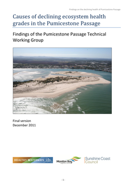 Causes of Declining Ecosystem Health Grades in the Pumicestone Passage