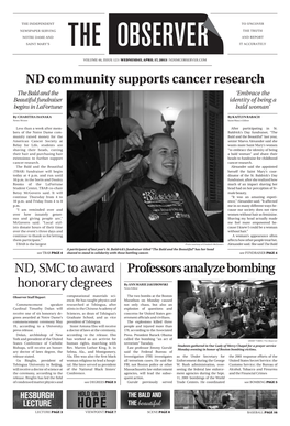 ND Community Supports Cancer Research Professors Analyze