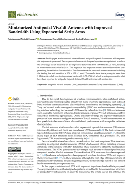 Miniaturized Antipodal Vivaldi Antenna with Improved Bandwidth Using Exponential Strip Arms