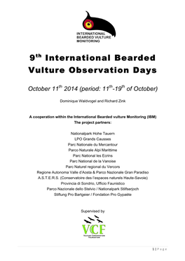 9Th International Bearded Vulture Observation Days