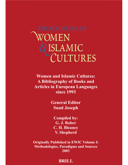 Women and Islamic Cultures: a Bibliography of Books and Articles in European Languages Since 1993