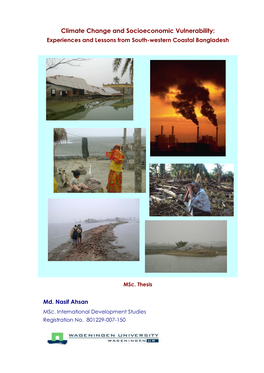 Climate Change and Socioeconomic Vulnerability: Experiences and Lessons from South-Western Coastal Bangladesh