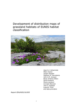 Development of Distribution Maps of Grassland Habitats of EUNIS Habitat Classification