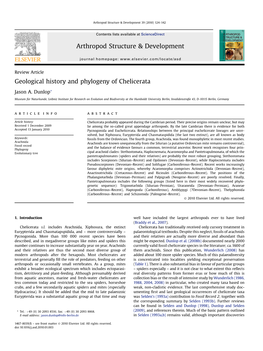 Geological History and Phylogeny of Chelicerata