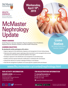 Mcmaster Nephrology Update