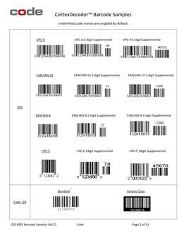 Cortexdecoder™ Barcode Samples