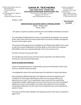 DANA R. TEICHEIRA Fire and Collision Yachts & Small Craft ASA ARM/MTS ; NAMS CMS Passenger / Crew Injury Cargo TEICHEIRA MARITIME SURVEYORS, INC