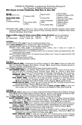 HORSE in TRAINING, Consigned by Ed Dunlop Racing Ltd. the Property of Rabbah Bloodstock Ltd