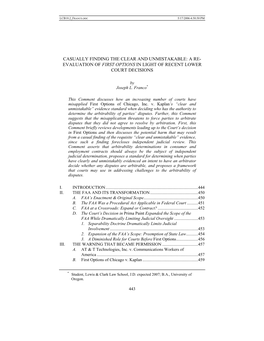 A Re- Evaluation of First Options in Light of Recent Lower Court Decisions