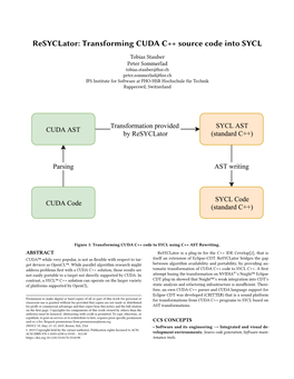 Resyclator: Transforming CUDA C++ Source Code Into SYCL