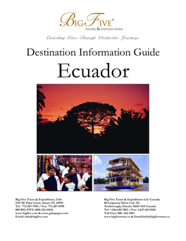 Destination Information Guide Ecuador