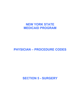 Procedure Codes Section 5