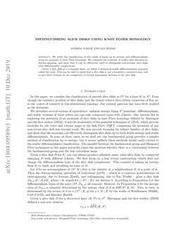 Arxiv:1804.09589V3 [Math.GT] 10 Dec 2019