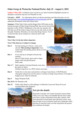 Finke Gorge & Watarrka National Parks: July 21