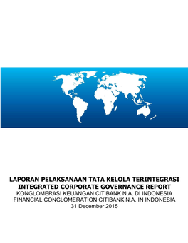 Laporan Pelaksanaan Tata Kelola Terintegrasi Integrated Corporate Governance Report Konglomerasi Keuangan Citibank N.A